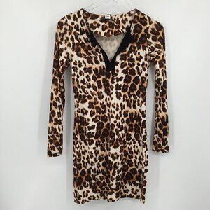 DVF Diane von Furstenberg Reina Snow Cheetah Neutral tunic dress silk new 4